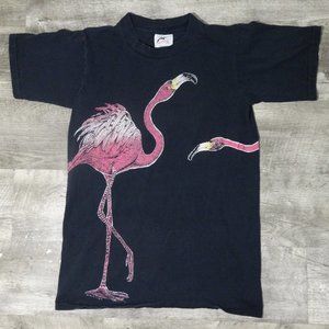 VTG 80s Flamingo Illustration Tee Shirt SIZE Small